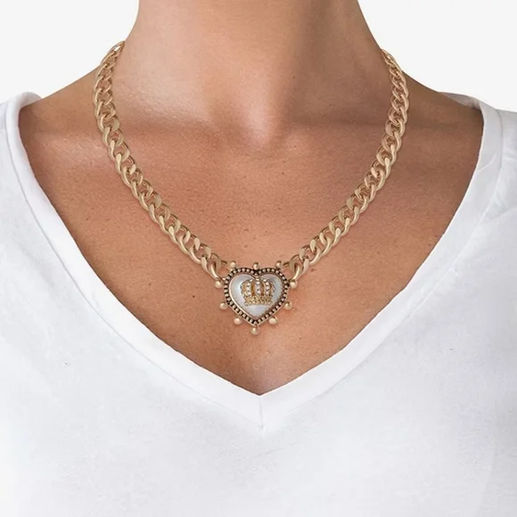 Juicy Couture Gold Heart Crown Necklace - Picture 3 of 9